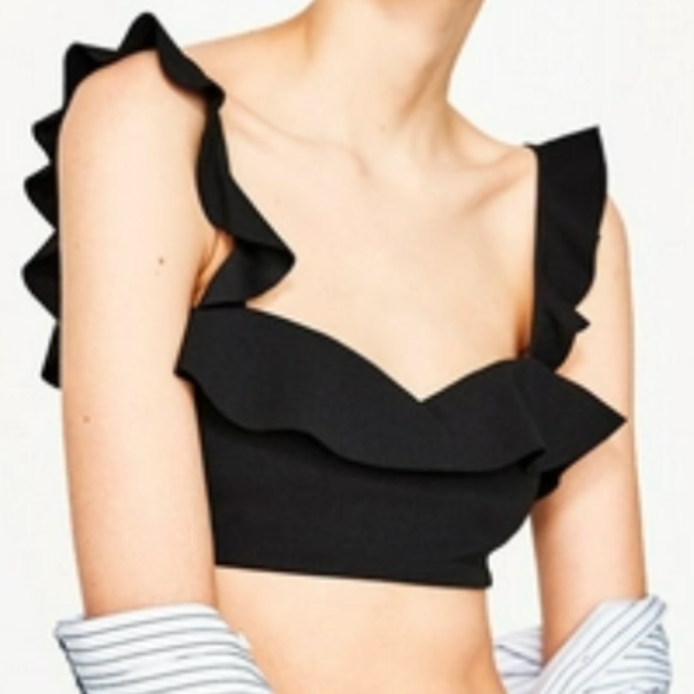 Zara Ruffled Crop Top